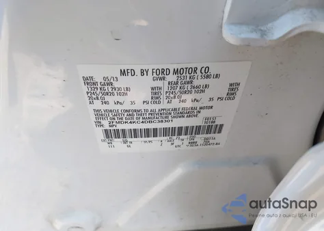 2013 Ford Edge Limited z USA, uszkodzony, nr VIN 2FMDK4KC4DBC38301